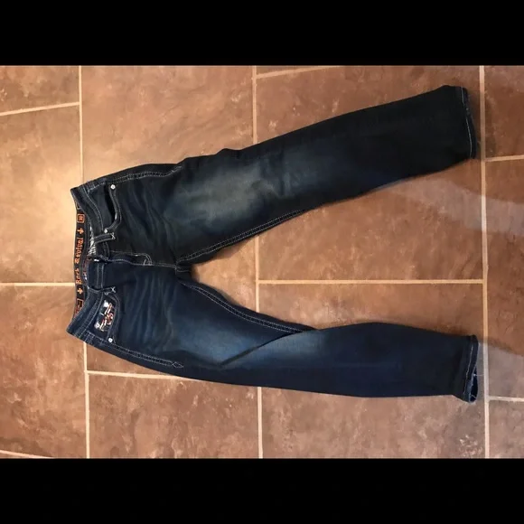 🐝 Rock Revival Dark Blue Skinny Jeans - Picture 2 of 3